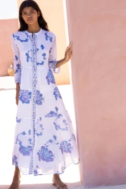 Oliphant 3/4 Button Maxi- Portofino Blue
