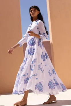 Oliphant 3/4 Button Maxi- Portofino Blue