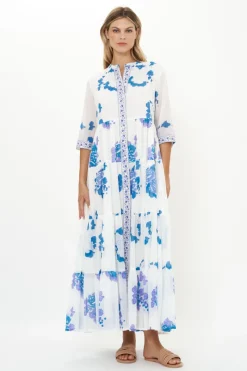 Oliphant 3/4 Button Maxi- Portofino Blue