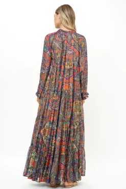 Oliphant Balloon Sleeve Maxi- Persia Cobalt