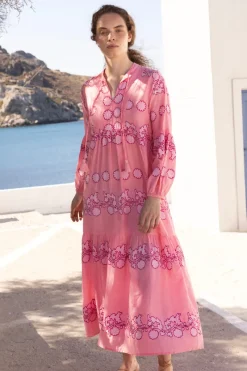 Oliphant Balloon Sleeve Maxi- Tangier Pink