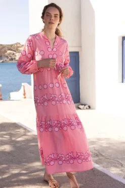 Oliphant Balloon Sleeve Maxi- Tangier Pink