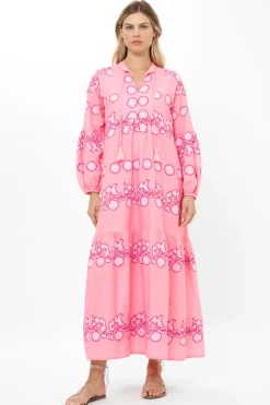 Oliphant Balloon Sleeve Maxi- Tangier Pink