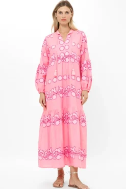 Oliphant Balloon Sleeve Maxi- Tangier Pink