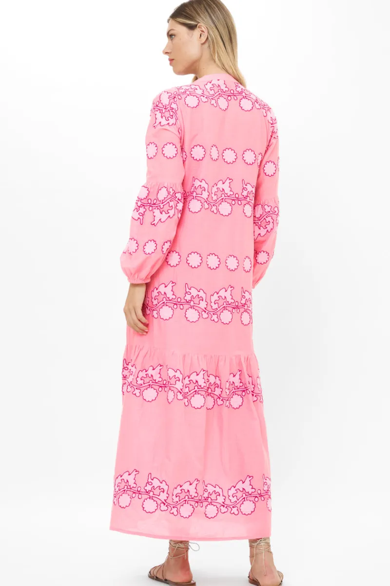 Oliphant Balloon Sleeve Maxi- Tangier Pink