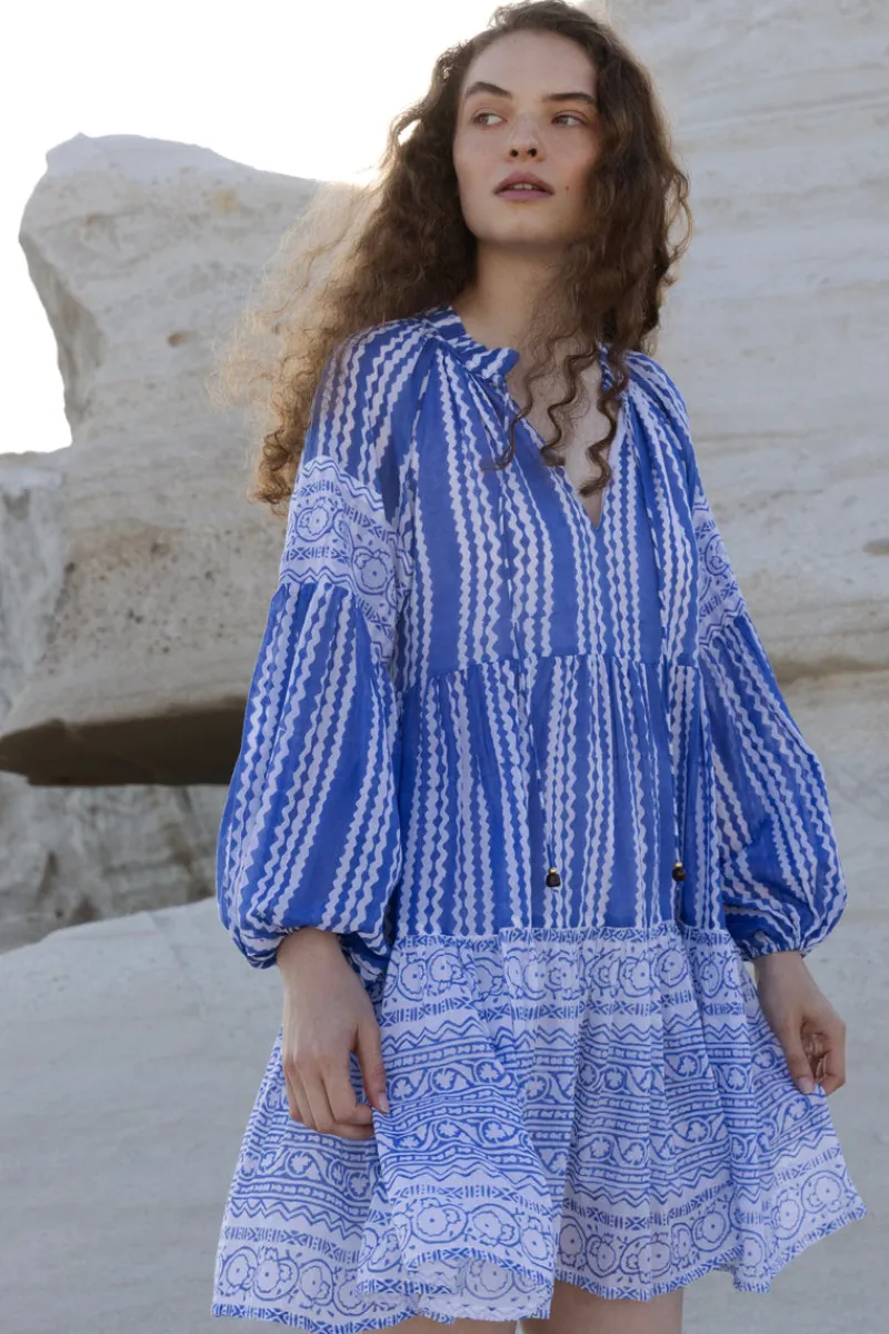 Oliphant Balloon Sleeve Short- Ziggy Blue