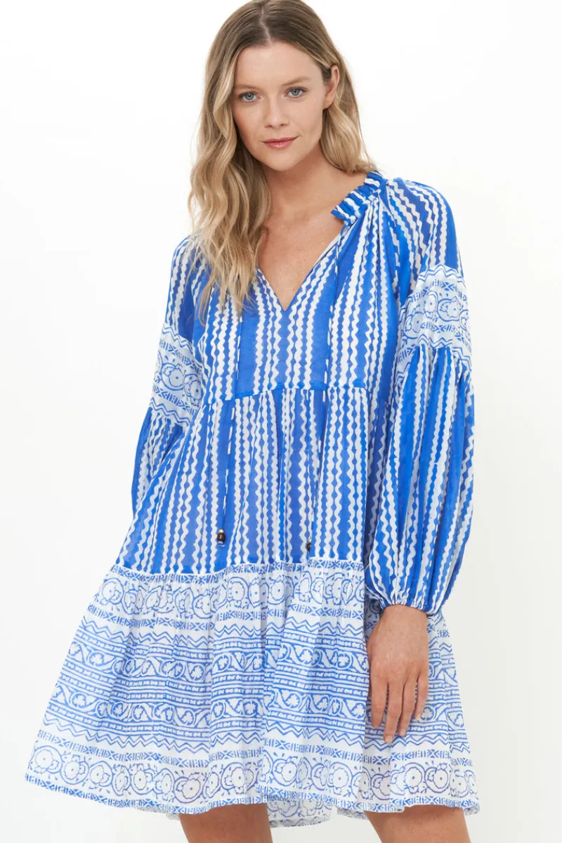 Oliphant Balloon Sleeve Short- Ziggy Blue