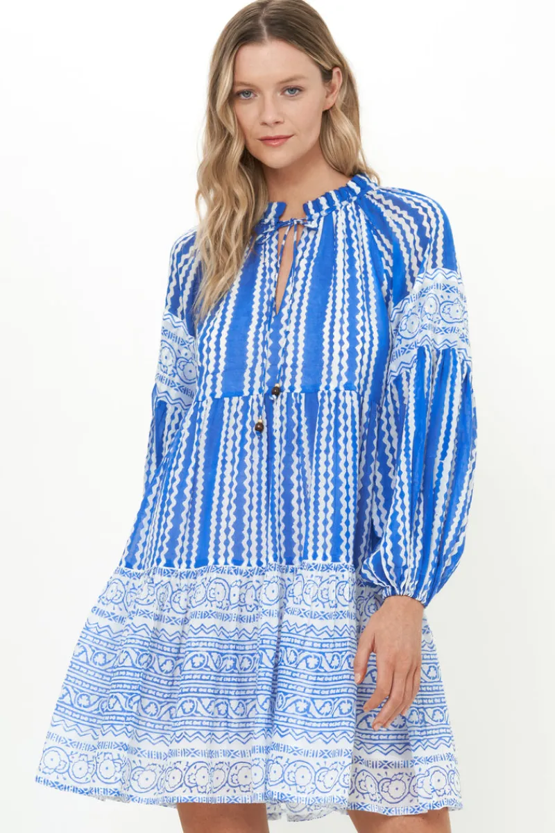 Oliphant Balloon Sleeve Short- Ziggy Blue