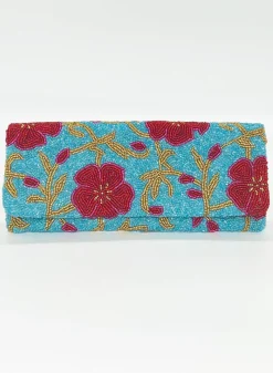 Oliphant Beaded Clutch- Carolina Aqua