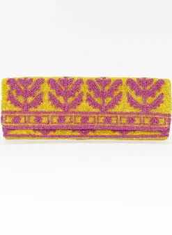 Oliphant Beaded Clutch- Marigold Yellow