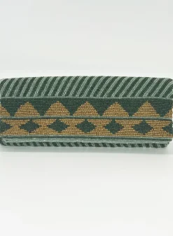 Oliphant Beaded Clutch- Mezcal Green Gold