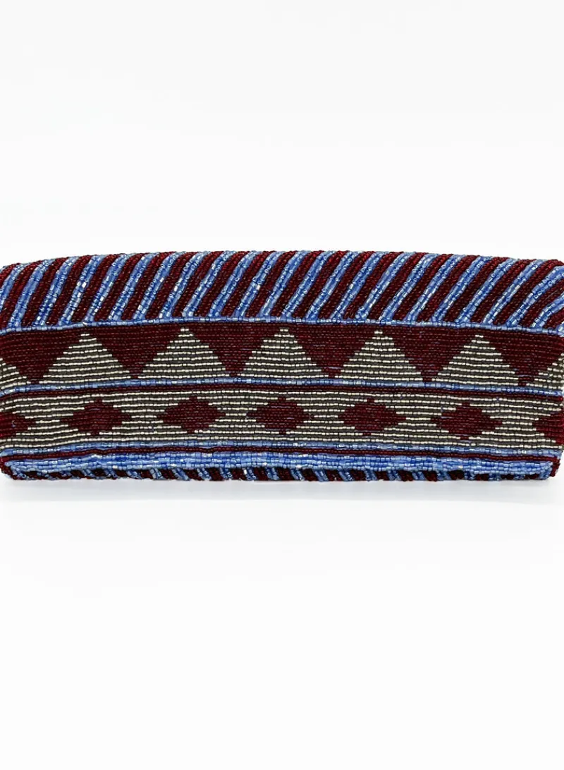 Oliphant Beaded Clutch- Mezcal Maroon Gold