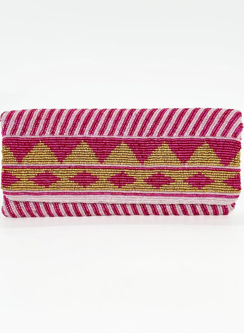 Oliphant Beaded Clutch- Mezcal Pink Gold