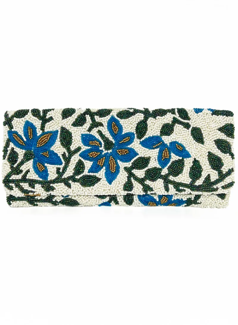 Oliphant Beaded Clutch- Mondavi Blue Green