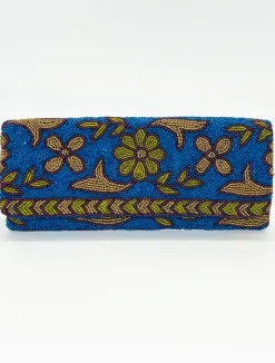 Oliphant Beaded Clutch- Regent Blue Gold