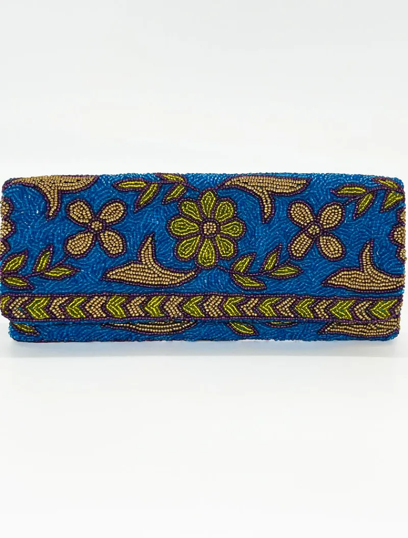 Oliphant Beaded Clutch- Regent Blue Gold