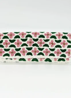 Oliphant Beaded Clutch- Veranda Pink Green