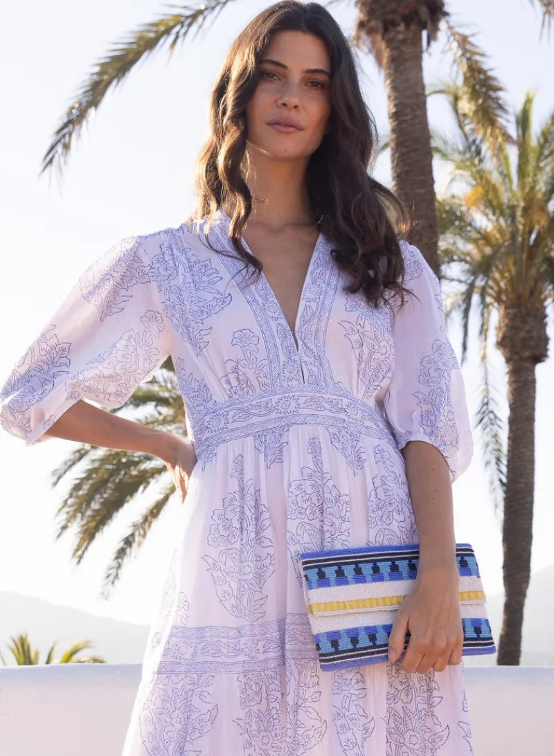 Oliphant Beaded Envelope- Mezcal Blue