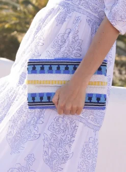 Oliphant Beaded Envelope- Mezcal Blue