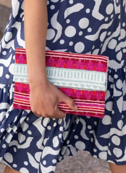 Oliphant Beaded Envelope- Mezcal Red