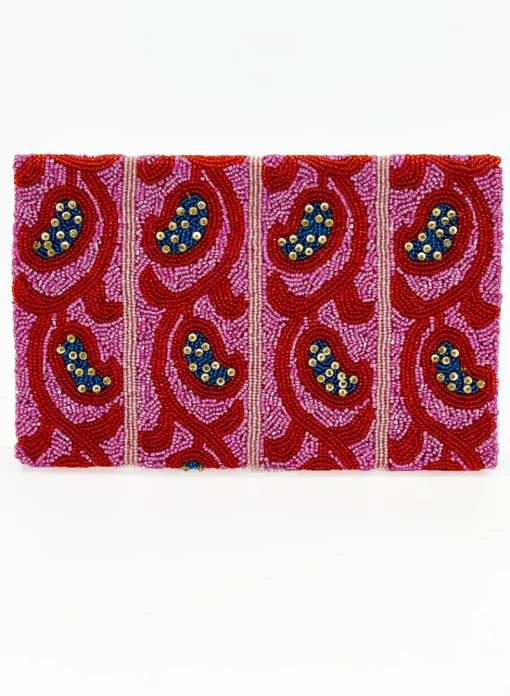 Oliphant Beaded Envelope- Samode Red