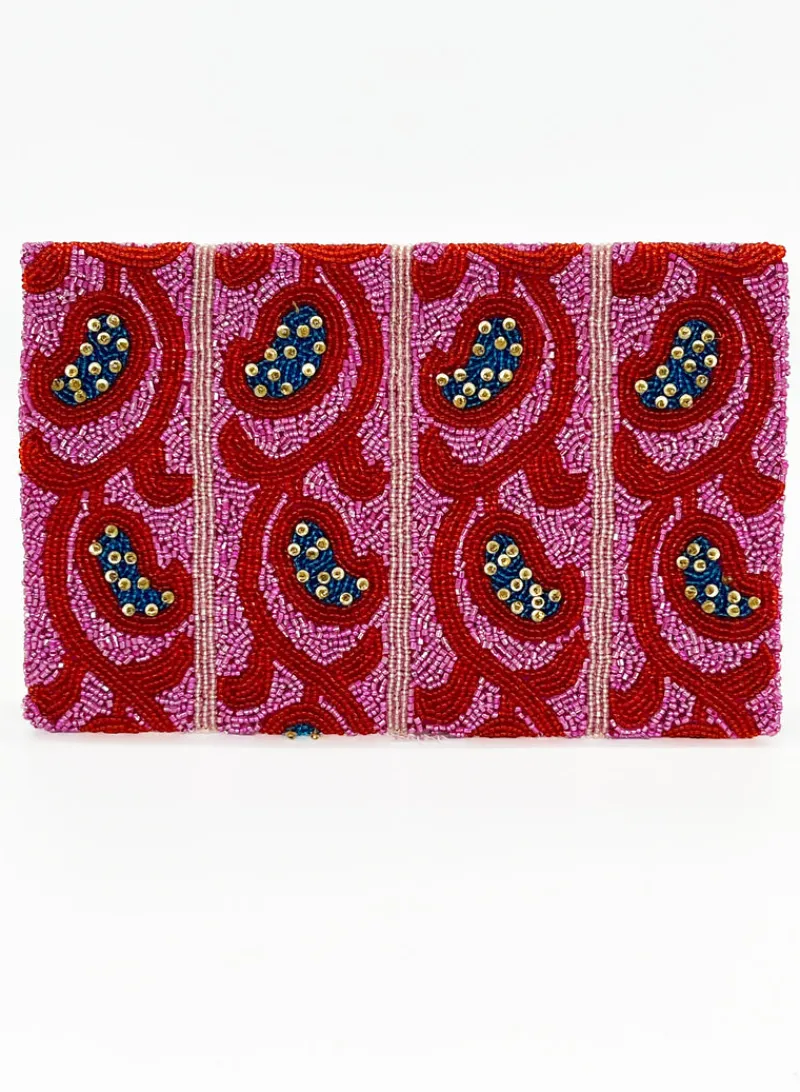 Oliphant Beaded Envelope- Samode Red