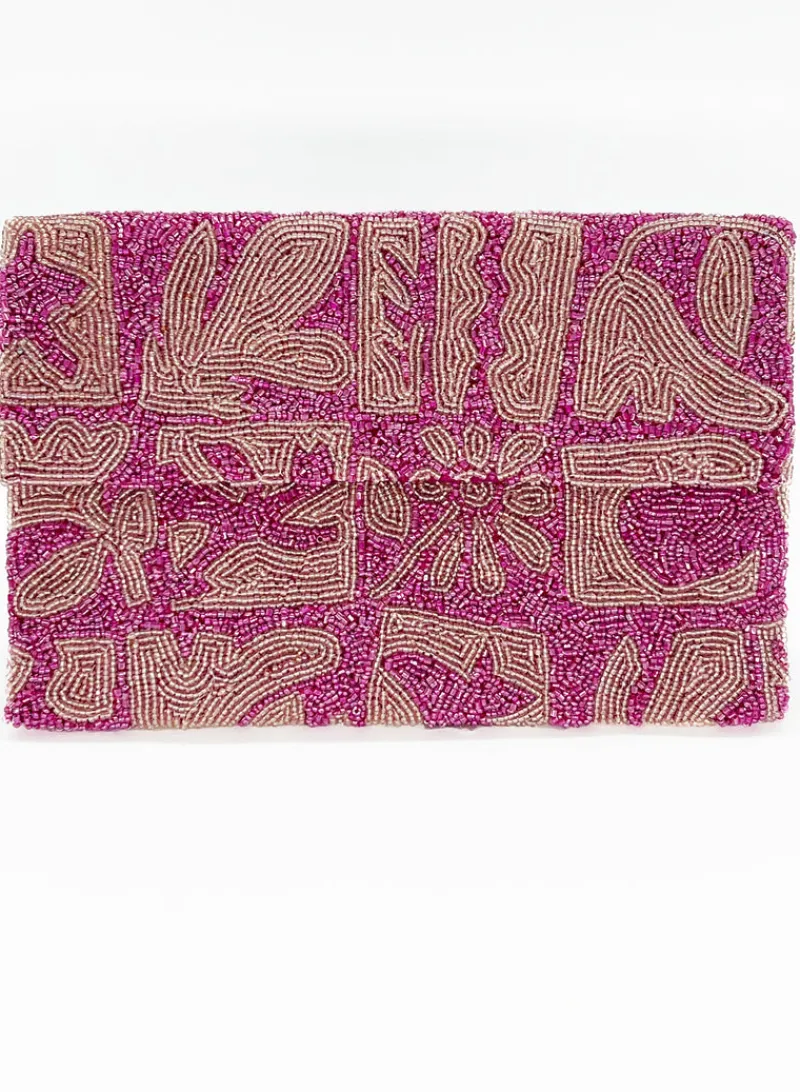 Oliphant Beaded Envelope- Twiggy Pink