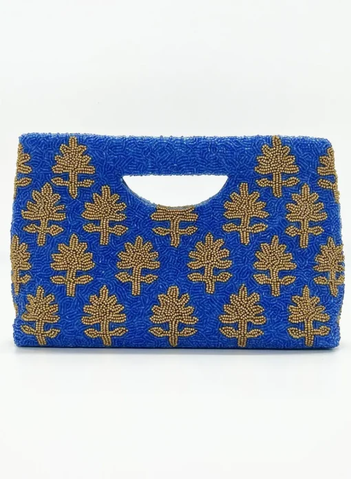 Oliphant Beaded Handbag- Fern Blue