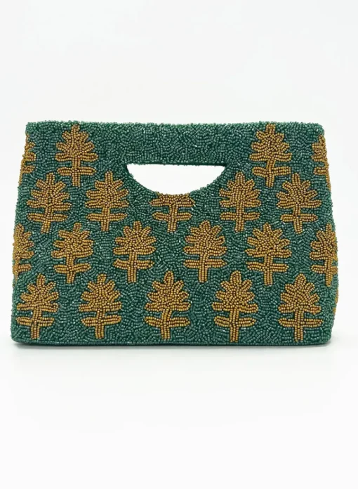 Oliphant Beaded Handbag- Fern Green
