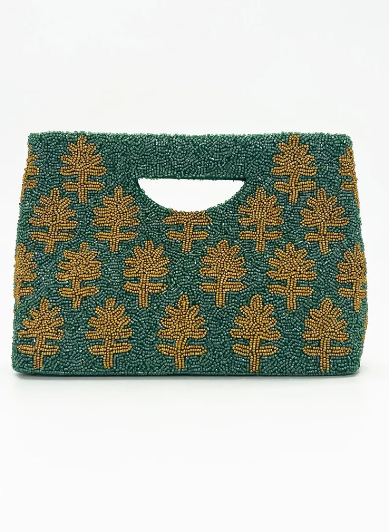 Oliphant Beaded Handbag- Fern Green