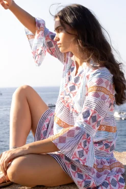 Oliphant Bell Sleeve Tiered Mini- Casablanca Multi