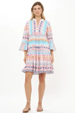 Oliphant Bell Sleeve Tiered Mini- Casablanca Multi