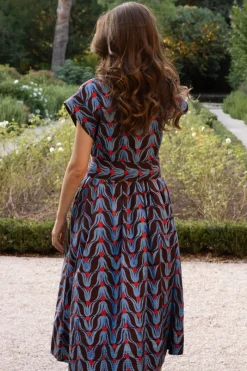 Oliphant Belted Shirt Dress Midi- Tulip Red