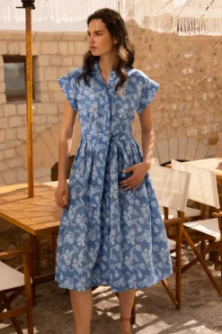 Oliphant Belted Shirt Dress- Pretoria Navy
