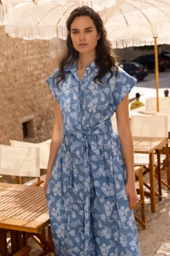 Oliphant Belted Shirt Dress- Pretoria Navy