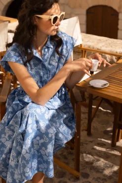 Oliphant Belted Shirt Dress- Pretoria Navy