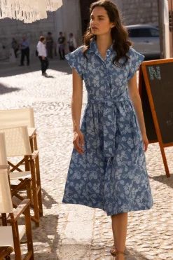 Oliphant Belted Shirt Dress- Pretoria Navy
