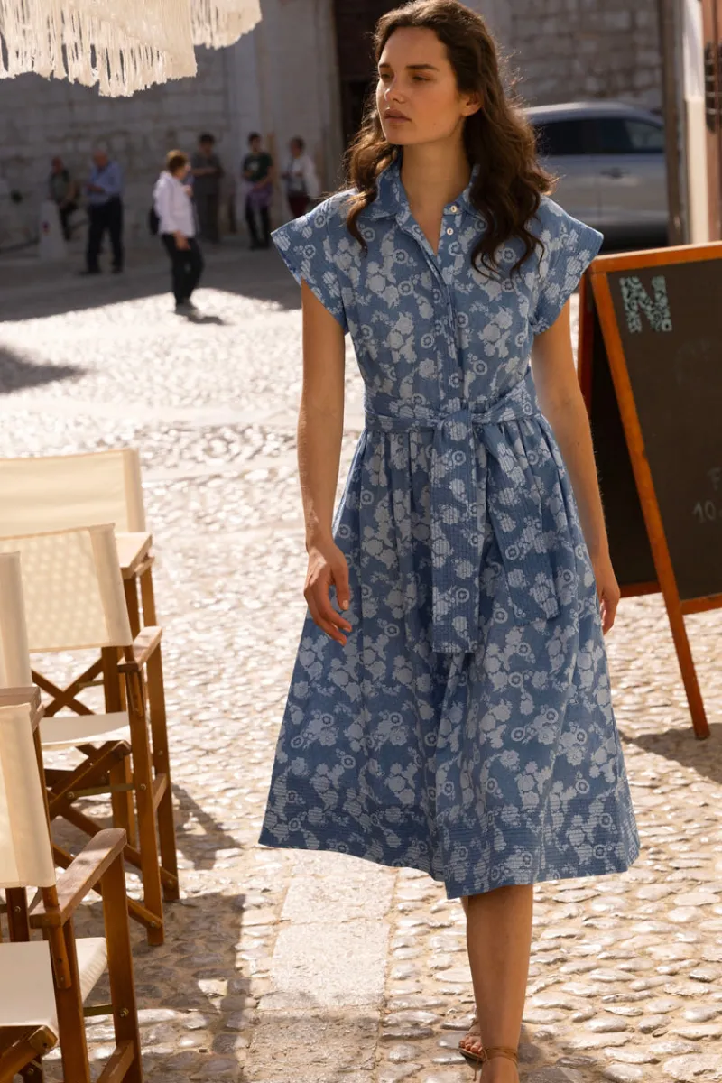 Oliphant Belted Shirt Dress- Pretoria Navy