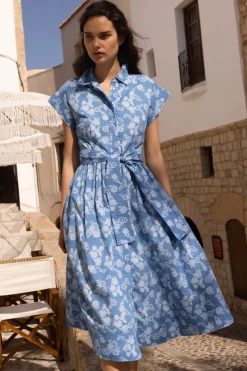 Oliphant Belted Shirt Dress- Pretoria Navy