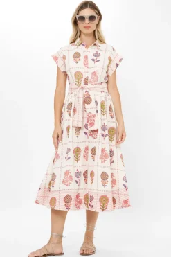 Oliphant Belted Shirt Dress- Taormina Cream