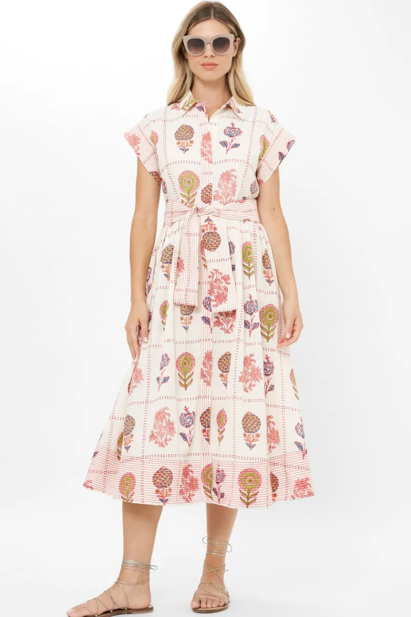 Oliphant Belted Shirt Dress- Taormina Cream
