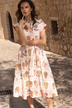 Oliphant Belted Shirt Dress- Taormina Cream
