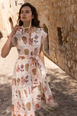 Oliphant Belted Shirt Dress- Taormina Cream