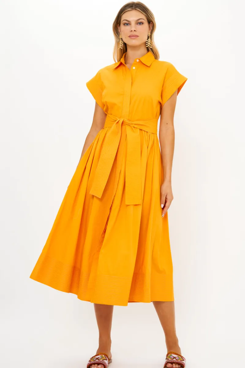 Oliphant Belted Shirt Dress- Tuki Marigold