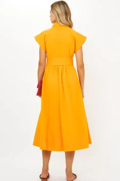 Oliphant Belted Shirt Dress- Tuki Marigold