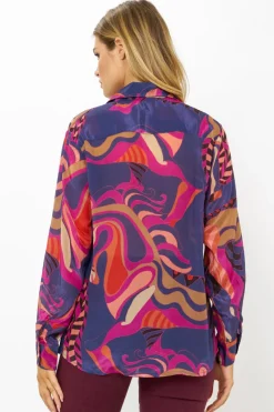 Oliphant Button Down Blouse- Arabia Navy
