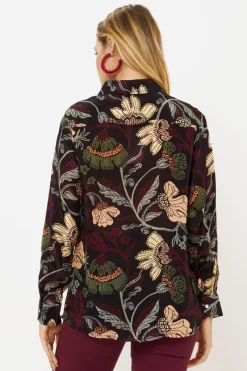 Oliphant Button Down Blouse- Turin Wine