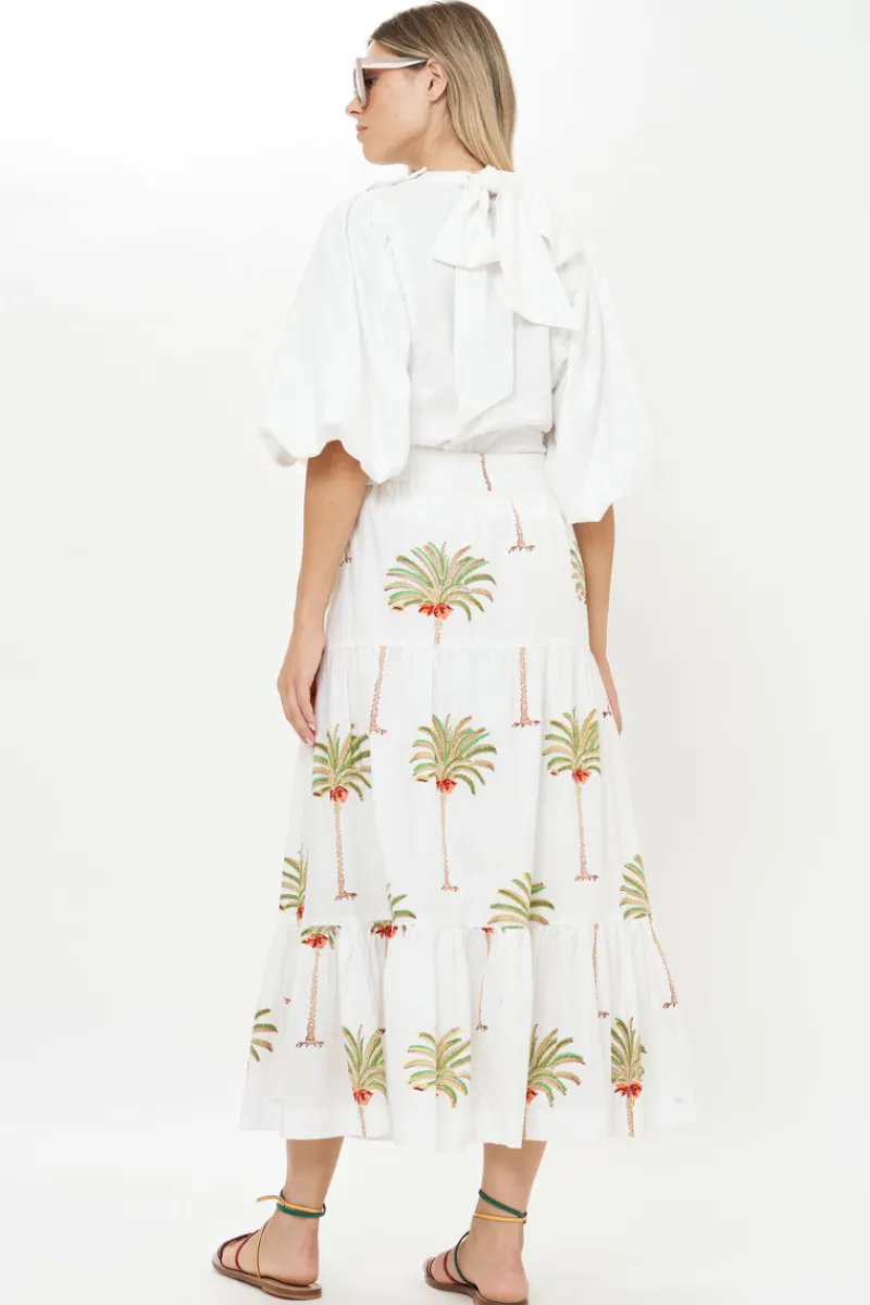 Oliphant Button Front Skirt- Canary Green