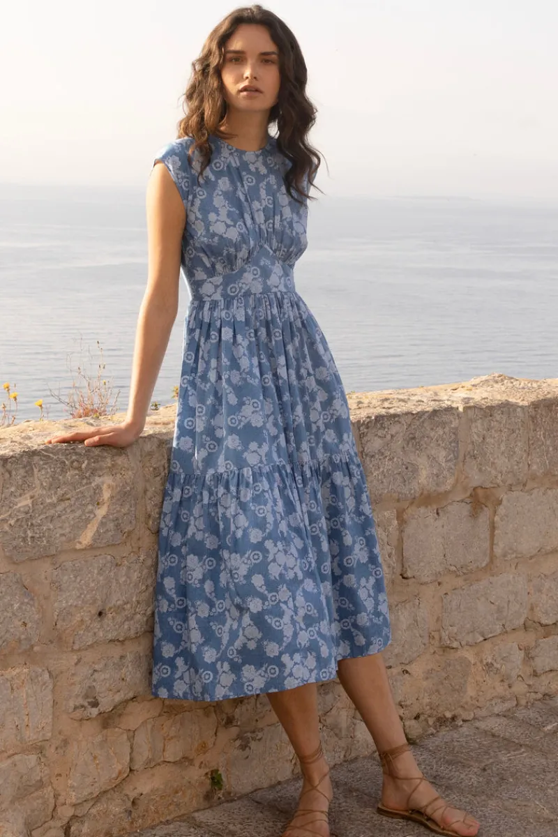 Oliphant Cap Sleeve Midi- Pretoria Navy