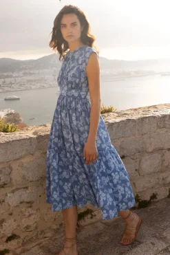 Oliphant Cap Sleeve Midi- Pretoria Navy